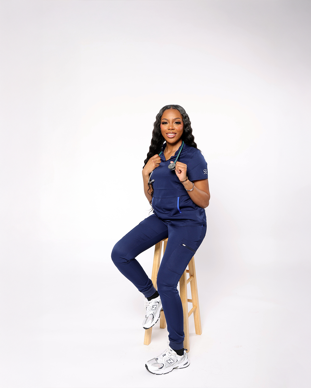Navy Blue Scrub Set